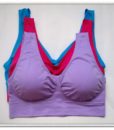 3pcs/set sexy genie bra With Pads Seamless push up bra plus size XXXL underwear wireless (black/white/nude) (red/blue/purple) 1