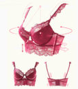 Sexy Mousse Women Sexy Bra Set Ultra-thin Red Black Lace Bras Underwear Plus size Push up Bra and Panties Set Cup A B C D 4