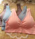 3pcs/set sexy genie bra With Pads Seamless push up bra plus size XXXL underwear wireless (black/white/nude) (red/blue/purple) 2