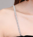 Adjustable Silver Crystal Rhinestone Diamante Bra Strap Wedding Bridal One Row Clip Bra Underwear Shoulder Strap 3