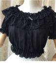 16 New Women Tube Top Loyal Princess Lace Embroidery Ruffled Puff Sleeve Ruffle Basic Vintage Tube Tops White Black Pink Red 2
