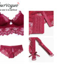 Burvogue New Lace Lingerie Bra Set Women Sexy Bra Set Push Up Bras Underwear Sets Plus size Adjustable Bras and Panties Set 4