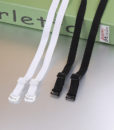 1 pair good quality black white 1cm width nylon elastic bra straps with metal clips 2