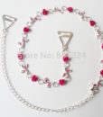 New High Quality Delicate Silver Plated Metallic Sexy Rose Rhinestone Bra Straps For Women / Lingerie Accessories LKJD-1010 3