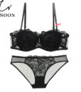 CINOON Women sexy Lace lingerie Push Up Half Cup bra and panty set Lounge Bra and Panties Embroidery Bra Set underwear intimates 3