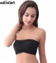 17 New Style Tube Tops Women’s Summer Brand Strapless Bra Sexy Lace Padded Crop Top Bandeau Short Tanks Black Bra -5 4