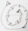 Metal Adjustable Silver Black Bra Shoulder Strap Rhinestone Bra Shoulder Strap Double Beads Clip Bra Underwear Shoulder Straps 3