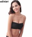 17 New Style Tube Tops Women’s Summer Brand Strapless Bra Sexy Lace Padded Crop Top Bandeau Short Tanks Black Bra -5 3
