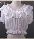 16 New Women Tube Top Loyal Princess Lace Embroidery Ruffled Puff Sleeve Ruffle Basic Vintage Tube Tops White Black Pink Red 4