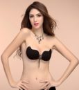 Fashion Women Silicone Adhesive Stick on Gel Push Up Bras Sexy Backless Invisible Bras Skin Black 4