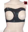 Sexy Black Latex Tube Top Bra Rubber bust Lingerie Gummi bikini Open breasts underclothes crop top bustier breast plus size XXXL 1