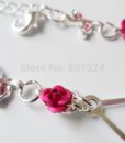 New High Quality Delicate Silver Plated Metallic Sexy Rose Rhinestone Bra Straps For Women / Lingerie Accessories LKJD-1010 4