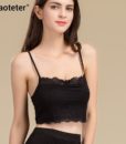 100% Real Silk Women’s Tube Tops Femme Shoulder Sleeve Women Sexy Lace Wrap Chest Female Solid Wild Bottoming Woman 2